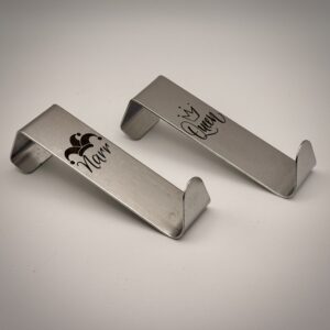 Türhaken Set „Queen & Narr“ aus Edelstahl – mit Gravur