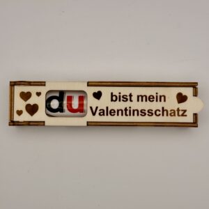 Klappbox aus Holz für Schokoriegel