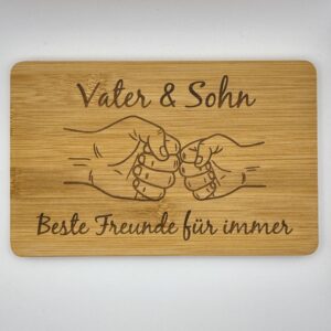 Bambus Schneidebrett "Vater & Sohn"